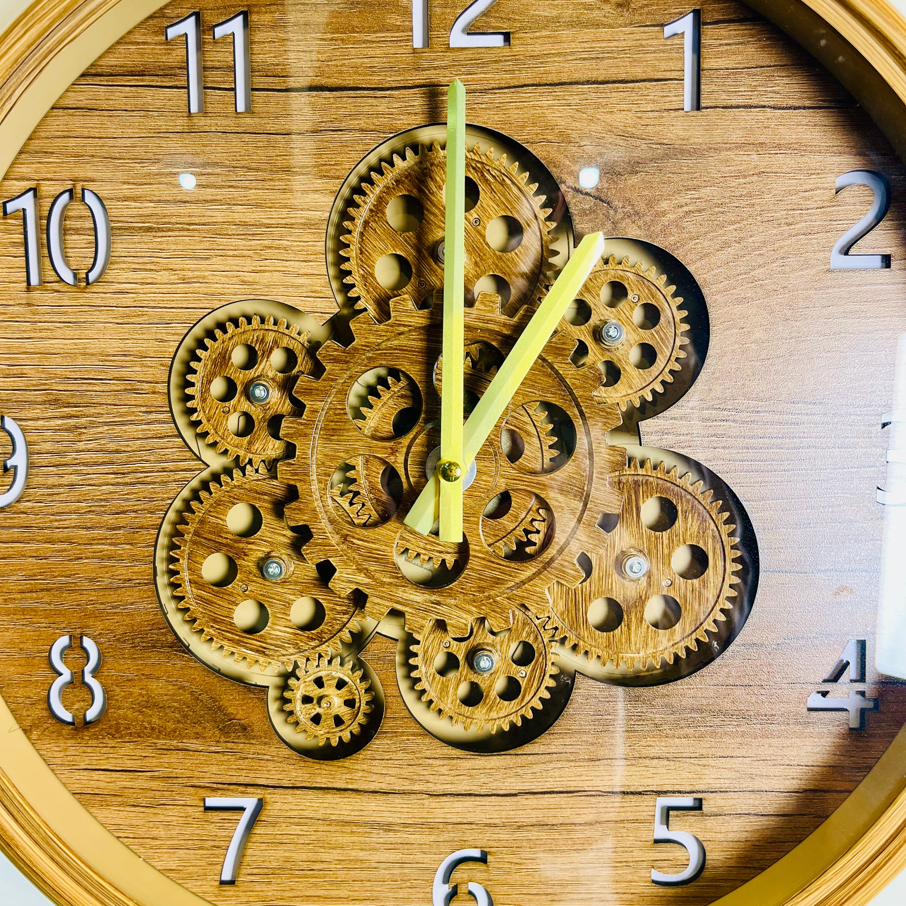Rustic Wooden Gear Wall Clock – Vintage Silent Decorative Wall Décor-WC7