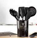 Premium Silicone Kitchen Utensil Set with Wooden Handles – Heat Resistant & Non-Stick Cooking Tools