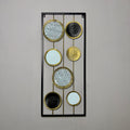 Luxury Textured Metal Disc Panel Wall Decor with Sleek Black Frame-Wa15