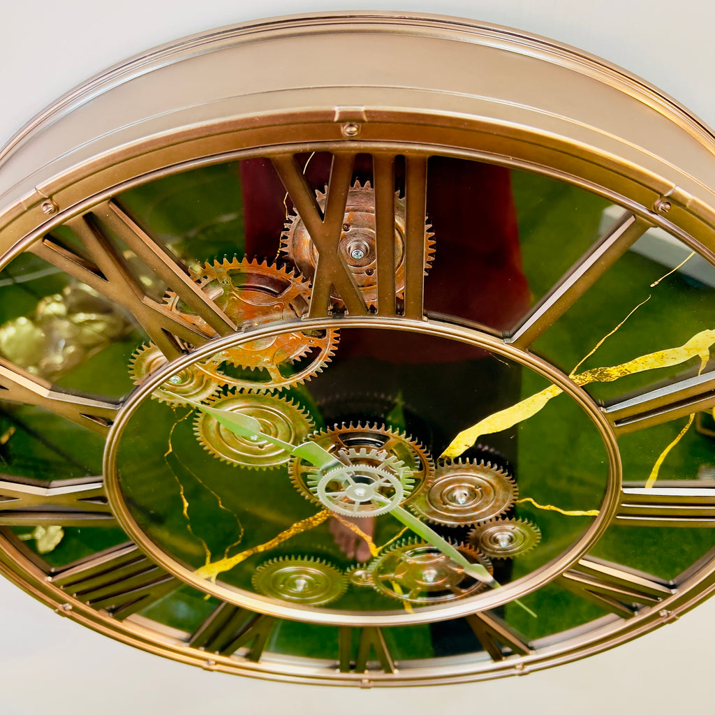 Luxury Skeleton Gear Wall Clock – Roman Numeral Design-WC12