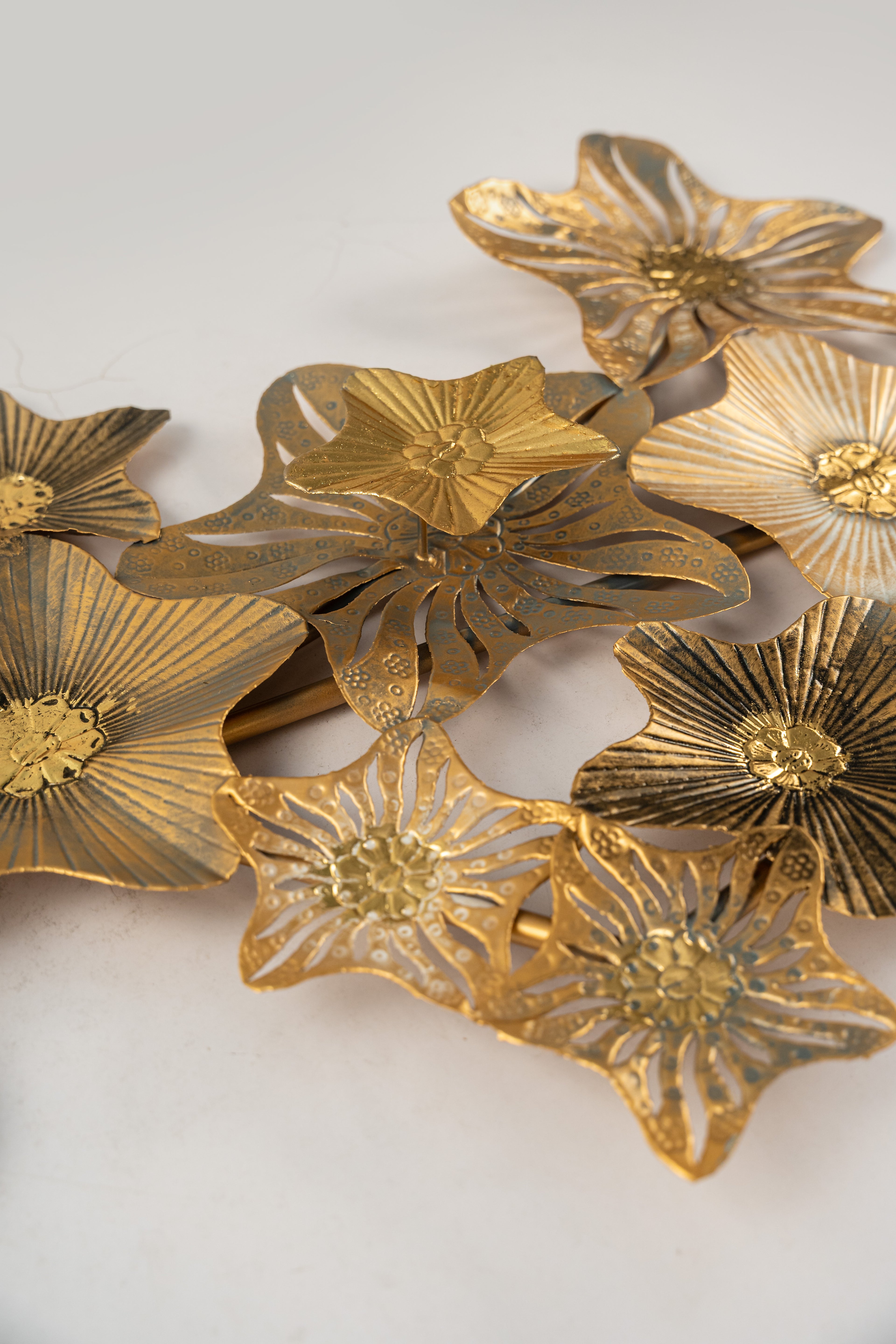 Aurevia Floral Gold Wall Art (45" x 24")-WA53