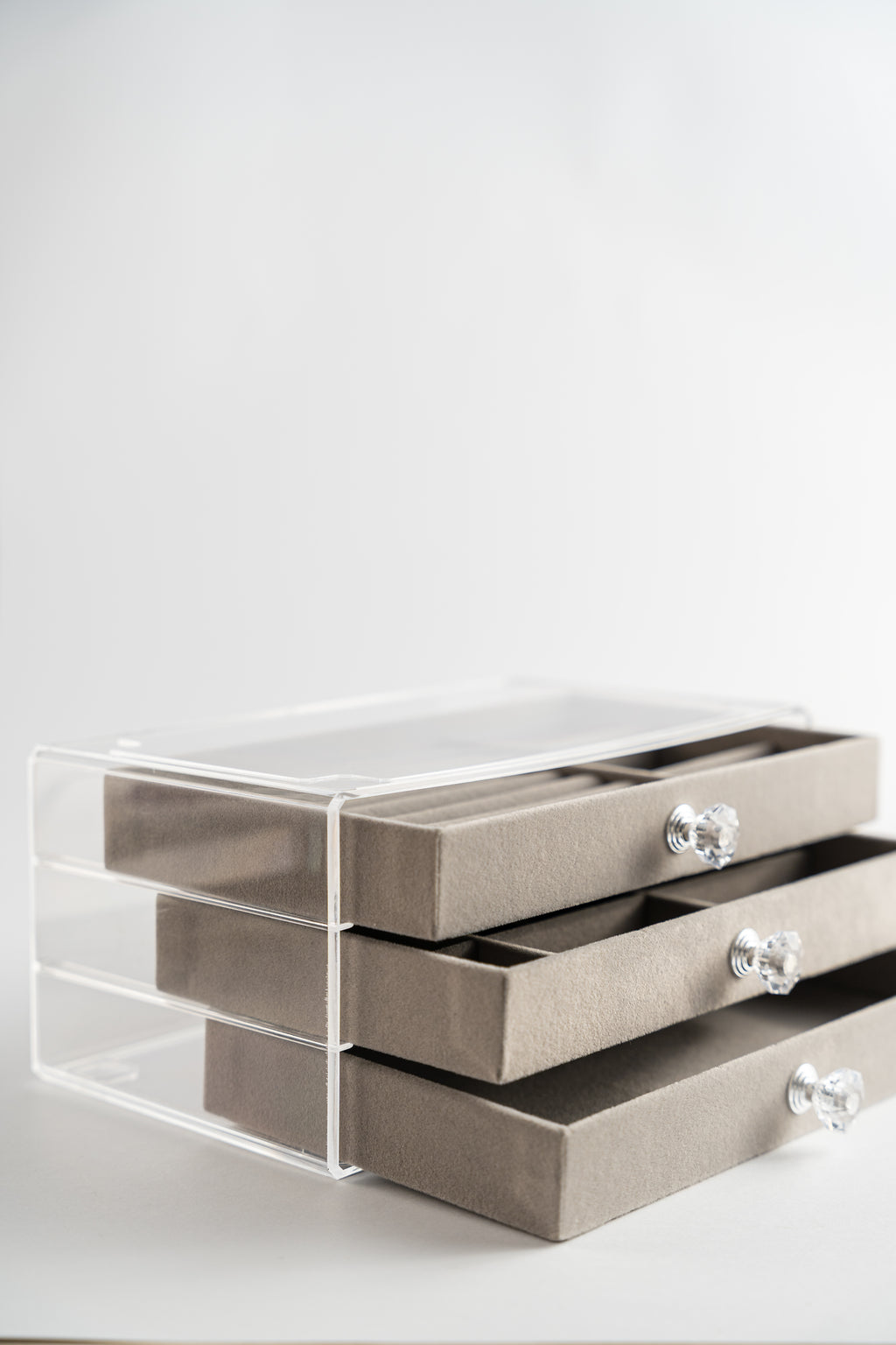 Grey Velvet Jewelry Organizer