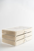 Beige Velvet Jewelry Organizer