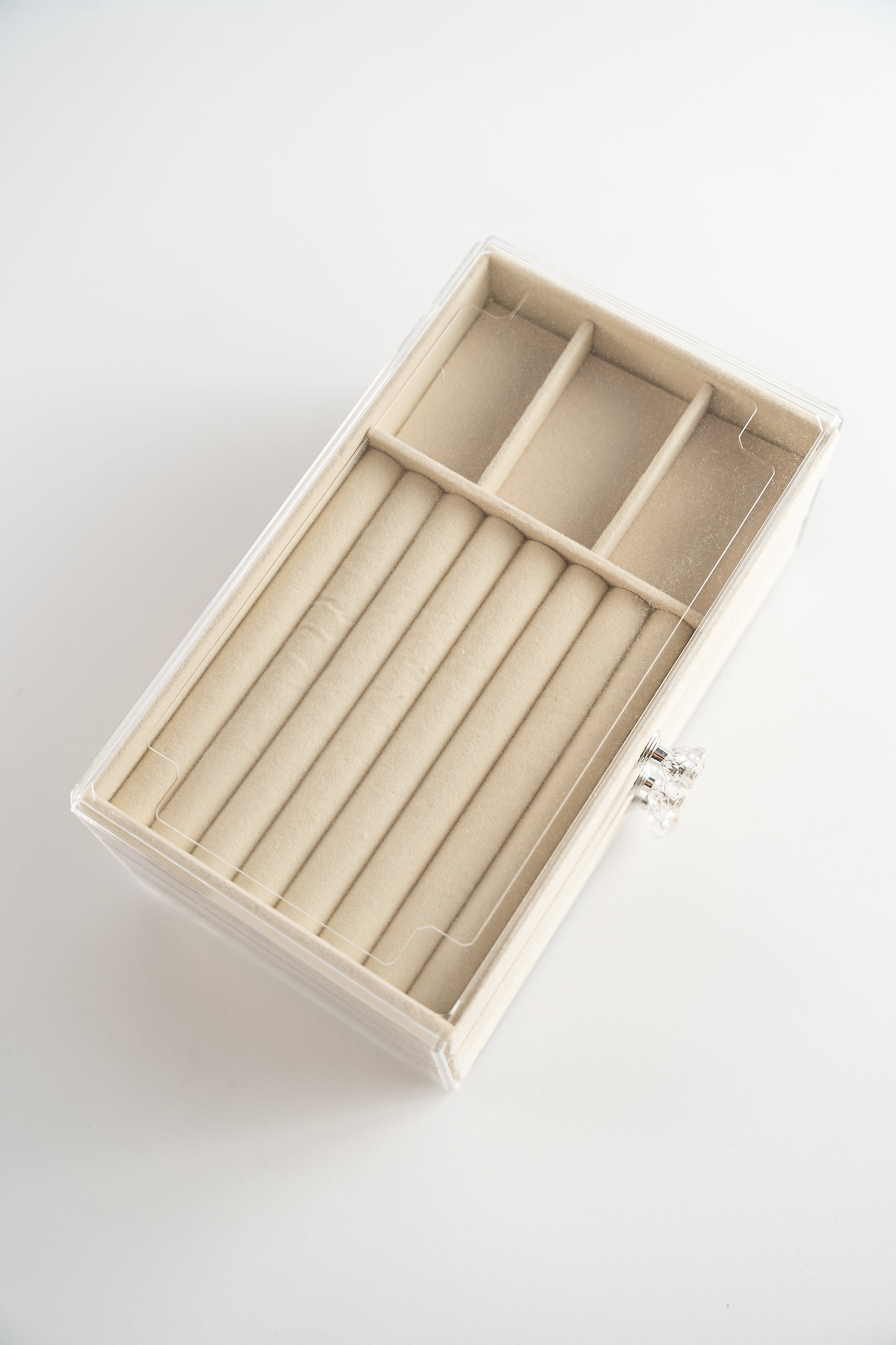 Beige Velvet Jewelry Organizer