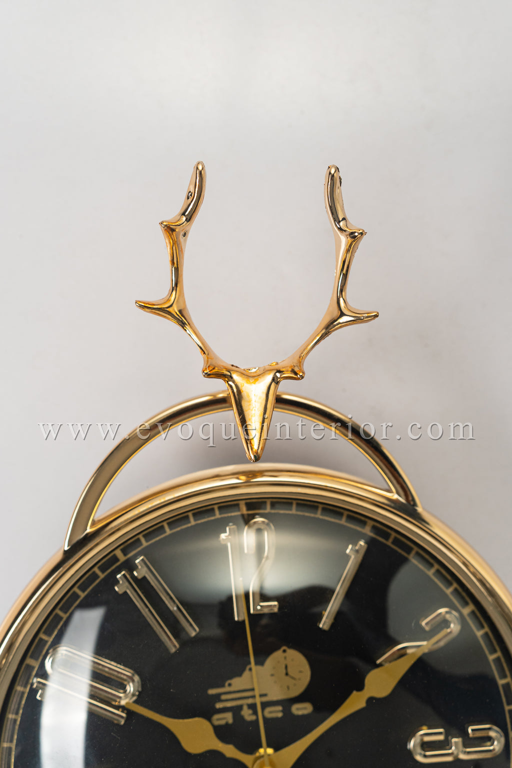 Luxury Deer Antler Pendulum Wall Clock – Gold & Black-WC2