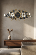 Midnight Bloom Decorative Gold-Framed Infinity Wall Clock-WC9