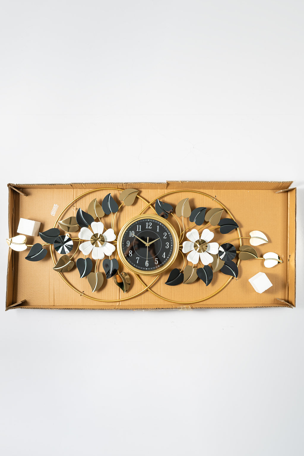 Midnight Bloom Decorative Gold-Framed Infinity Wall Clock-WC9
