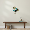 Elegant Metal Floral Wall Art – Modern Gold & Pastel Flower Decor Piece-WA56