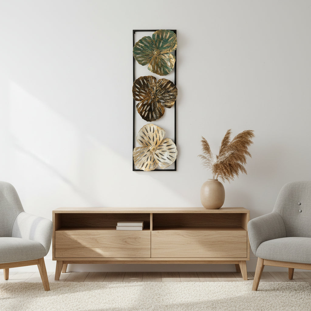 Trio Floral Metal Wall Art-WA33